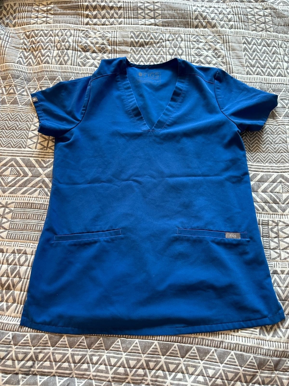 Figs Women's Royal Blue Scrub Top Xsmall